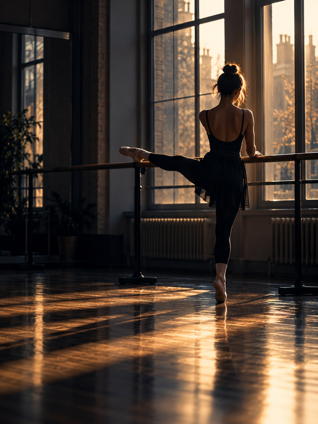 A dancer at the barre