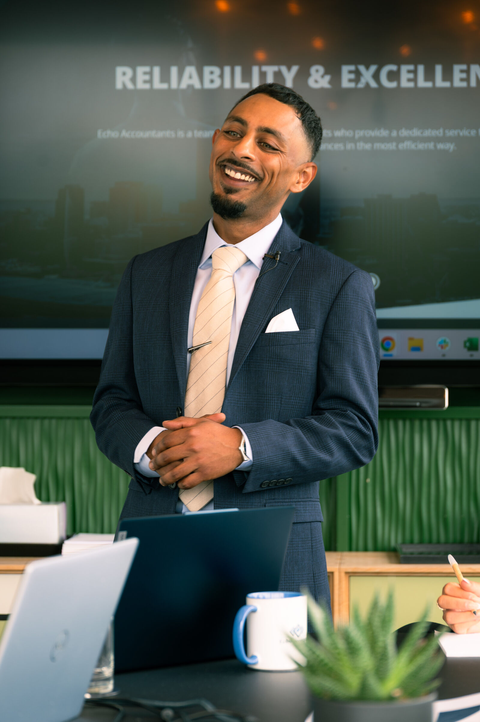 Joshua presenting