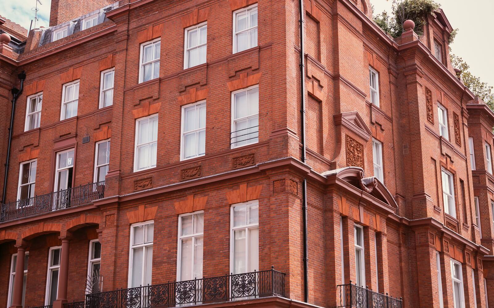 A red-brick mansion block in London